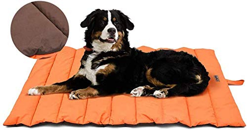 XIAPIA wasserdichte Hundematte Outdoor, Waschbare Hundematte für Unterwegs | Antistatik, Hygienisch, Faltbares Hundebett, Große Reisedecke für Haustier 110x68 cm (Orange/Grau)