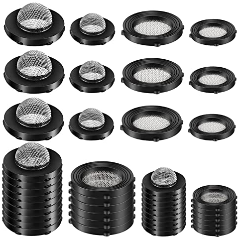 Zuzer 60PCS Duschkopf Dichtung Sieb O Ring Duschkopf Dichtungsring Dichtung O Ring Gummi Unterlegscheiben Filternetz Duschkopf Dichtung für 1/2 Zoll 3/4 Zoll Dusch Brausekopf