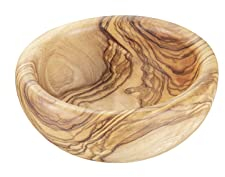 APS Ciotola - Ø 10 cm, altezza: 4 cm, legno d'ulivo 0,1 litri (ogni parte è un pezzo unico. Il colore e le venature possono variare)