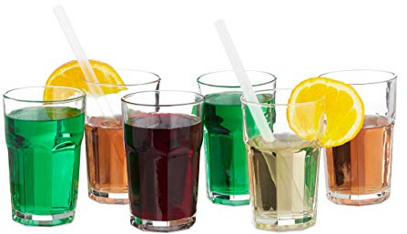 Relaxdays Verres, lot de 48, boissons, verre 300ml, récipient eau, jus, cocktails, lavable lave-vaisselle, transparent | Lot de verres pour la maison, lavables au lave-vaisselle, verres à cocktail