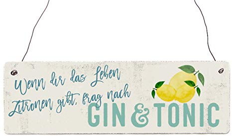 Interluxe Holzschild - Wenn dir das Leben Zitronen gibt - Schild als Geschenk oder Dekoration für Cocktailbar, Party, Barmixer, Partykeller