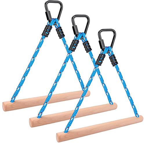 BeneLabel Trapez Schaukel Kinder Klettergriffe Ninja Parcours Set | Schaukelstange Monkey Bar Hangelgriffe,Kletterparcour Hangelparcour Hindernisparcour,Spielplatz Kinderzimmer,113kg