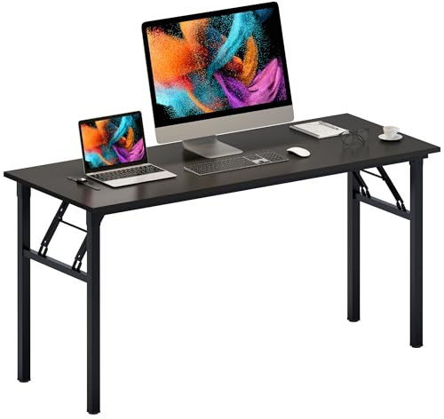 Need Home Office Desk - 60 Inches Large Computer Desk Sturdy Black Table Foldable Desk Gaming Computer Table No Assembly Required AC5CB 60 inch