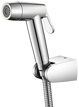 GLYYR Pulvérisateur de Bidet, 2 Jets Toilette Bidet Spray ABS Douchette à Main Bidet Kit Eau Froide Chromé Kit de Pulvérisation de Toilette avec Flexible de Douche pour Hygiène Personnelle