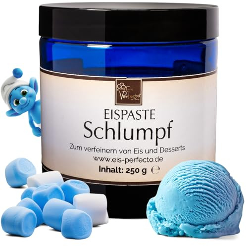 Schlumpf Eispaste Blaue Eispaste Aroma Eis Desserts Pralinen Zum Verfeinern von leckerem Eis Getränke Kuchen Kekse Tortencremes Eiscremes Inhalt 250 g