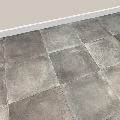 Wood or Tile Effect Vinyl Roll Flooring Waterproof Anti-Slip Kitchen Bathroom (2m x 5m, Slate Grey)