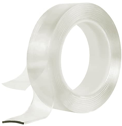 SeKi Dubbelhäftande Nano Tejp 3 cm x 3 Meter Transparent, Avtagbar Utan Märken, Återanvändbar, Vattentät - Multifunktionell - Halkfri - Tvättbar