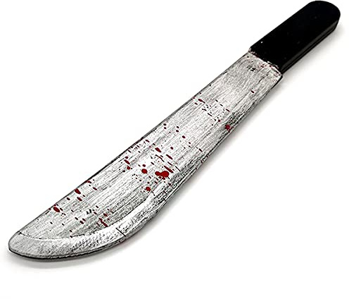 Cooplay Fake Blood Butcher Plastic Knife Cosplay Realistic Horror Plastic Props Toy Prank Friend Funny for Halloween Fools Day Party (Hacking Knife)