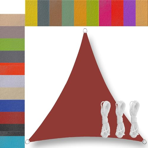 Sun Sail Waterproof Triangle with Free Rope Breathable garden shade sail for Garden shade Party Activities Yard Pergola Rust Red 4x4x4m