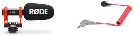 RØDE VideoMic GO II - Microphone canon ultra-compact et léger avec audio USB pour la réalisation de films, la création de contenu & SC7 - Câble de raccordement TRS à TRRS de 3,5 mm