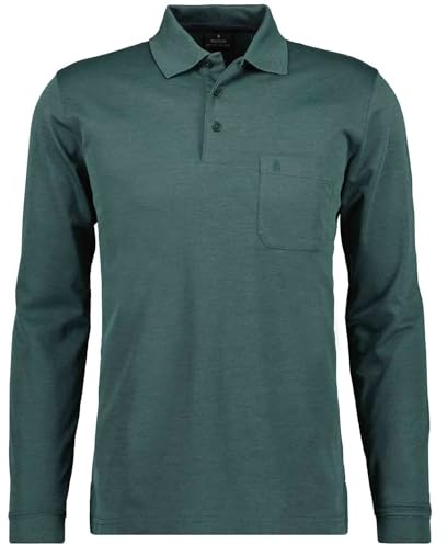 RAGMAN Herren Softknit-Polo mit Brusttasche, Langarm