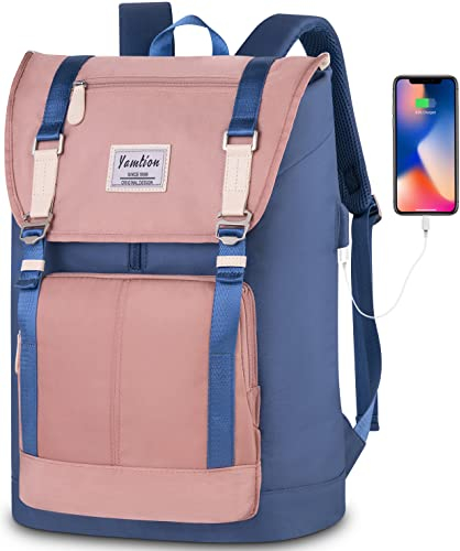 YAMTION 17 Zoll Rucksack Laptop Damen Rucksack Frauen,Schulrucksack Mädchen Teenager mit 17 Laptopfach,Schulranzen Schultasche für Schüler Lehrer,Lässiger Daypack Tagesrucksack mit USB