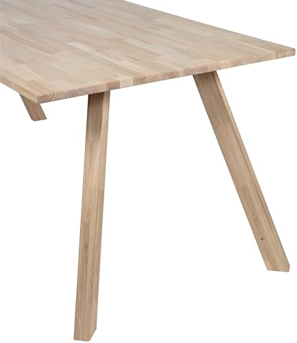 WOOOD Tablo Esstisch 200x90 cm - Küchentisch aus Massiver Eichenholz mit 3-pos.-Tischbeine Esszimmertisch für 6 Personen 74.4x200x90 cm