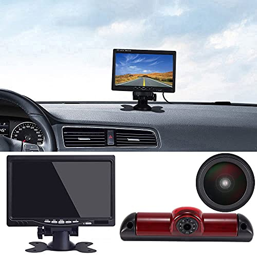 1280 * 720 Pixel Super HD Auto Bremsleuchte Rückfahrkamera Set mit 7 Zoll LCD Monitor, wasserdichte Nachtsicht Rückfahrkamera Ersatz für FIAT Ducato X250 X290 Bus Kasten/Peugeot Boxter/Citroen Jumper