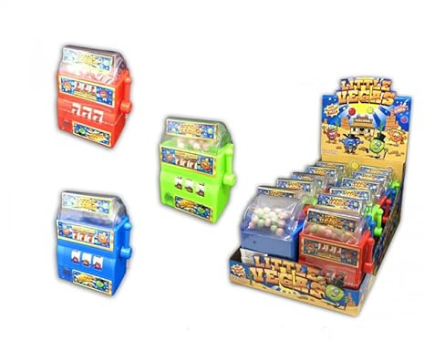 5 SLOT MACHINE di Mini Gum Ball Machine al Gusto di Fragola, Mela Verde e Lime, 30 Grammi