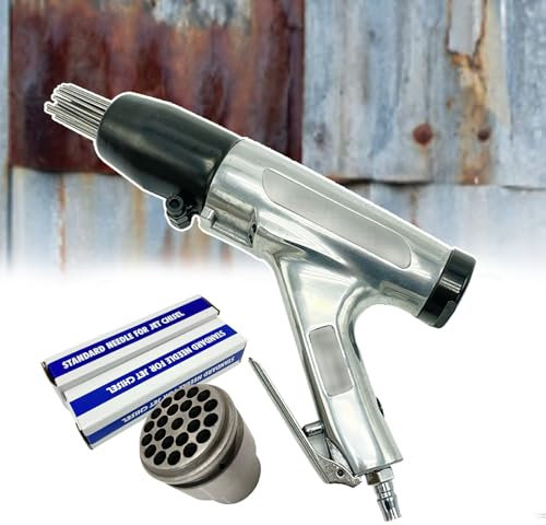 Needle Scaler +3 x180mm Needle (100Pc)+ 3mm Needle Holder, Pneumatic Jet Chisel Needle Derusting Gun, Air Needle Scaler for Removing Rust, Paint, Corrosion,Burrs
