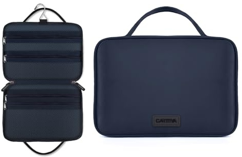 Carttiya Reise Kulturtasche Herren – Gross Kulturbeutel zum Aufhängen mit Wasserdichter Waschtasche & Kosmetiktasche, Praktischer Reise-Kulturtasche Geschenke zum Vatertag (Blau-BT03)