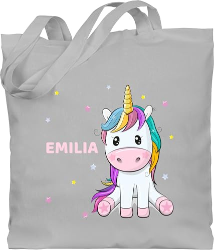 Geschenk mit Namen personalisiert by Shirtracer - Baumwolltasche - Einhörner - Einhorn Unicorn
