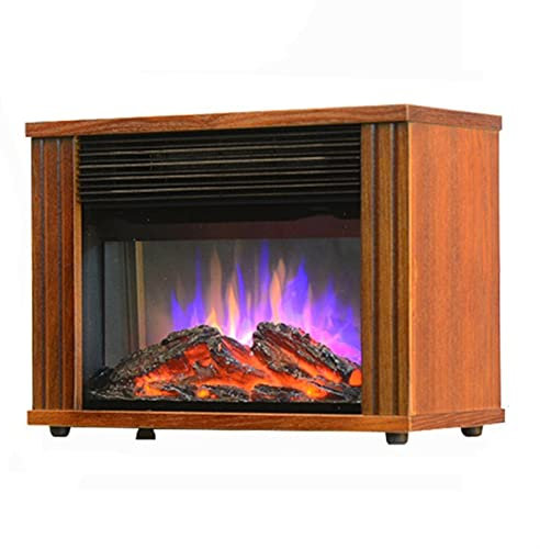 Chimenea Eléctrica Decorativa Calentador de chimenea eléctrico Calentador de espacio de chimenea independiente con marco de madera, calefacción silenciosa, protección contra sobrecalentamiento de ajus