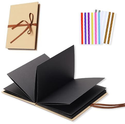 xiaoxiaozhijia Scrapbook Album,30 Seiten Fotoalbum zum Selbstgestalte,Faltbares Album als Geschenk für Angehörige,Freunde und Bekannte (17.5x11.5cm)