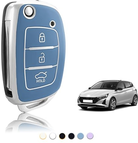 TOOMUME Schlüsselhülle TPU, Autoschlüssel Hülle Kleine Größe Passt für Hyundai i10 i20 i30 i20n ix20 ix35 Santa Fe Tucson Elantra Accent Sonata, Schlüsselcover Schutz Schlüsselgehäuse - Flip S Key