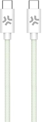 Celly, Cavo USB-C a USB-C, Realizzato in Tessuto Intrecciato di Colore Verde, Ricarica Rapida fino a 60W, Compatibile con Caricabatterie e Altri Dispositivi, Lunghezza di 1,5 Metri