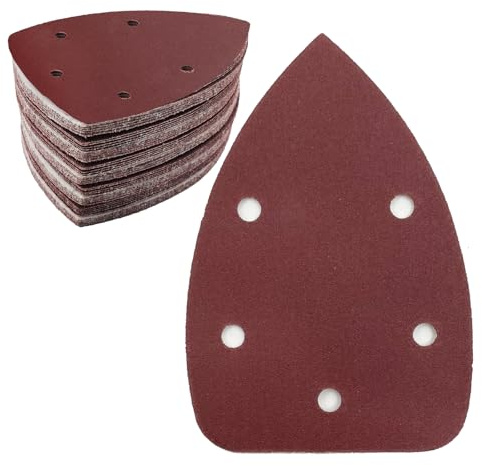 50 Stück Schleifpapier Dreieckschleifer, 240 Körnung 5-Loch Schleifpads Klett Schleifpapier Deltaschleifer Schleifblätter für Dreieckschleifer 140 x 100 mm