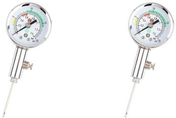 2PCS Ball Pressure Gauge, Air Pressure Gauge Barometer Tool for Football Volleyball Basketball All Ball Valves