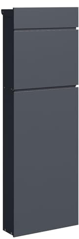 SCHARTEC Standbriefkasten freistehend SPB-10/ SPB-12 anthrazit Stand Briefkasten stehend groß Postkasten mit Fuß (ohne separates Zeitungsfach (SPB-10))