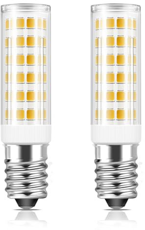 Morotty E14 Led Cooker Hood Bulbs 5W,E14 Extractor Fan Light Bulb,550LM,40W Equivalent,Small Screw SES,Warm White 3000K,75Leds,Non Dimmable for Cooker Hood,Fridge,Wall Lamps,Pack of 2
