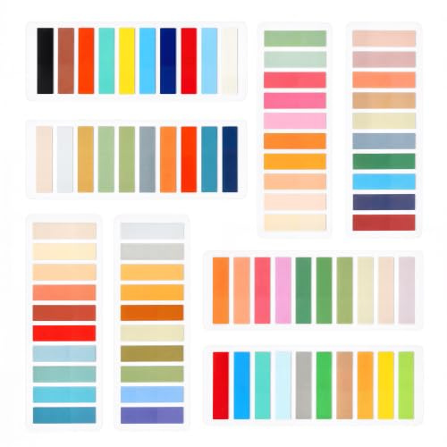 Oderra 1600 Pcs Marque Page Adhesif, Notes Adhésives Multicolores, Marque Page Autocollant Transparent, Autocollantes D'index Inscriptible Sticky Tabs pour Étude et Bureau (8 Ensembles)