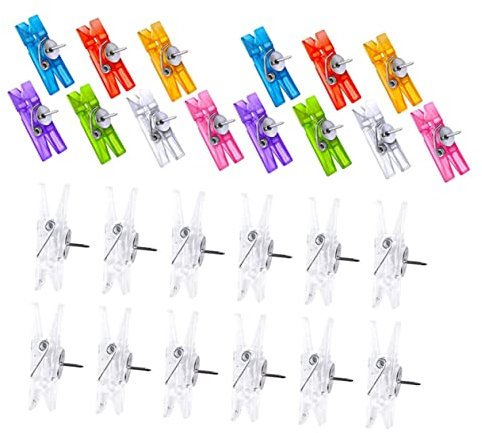 Angoily 2 Boxen Wäscheklammern Masse kartenclip Karten Clip zettelhalter klemmzange valentinstagsdeko Papierverschlüsse Zeichnung für Korkplatte klein Foto-Pinnklammern Bildklemmen pp