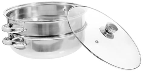 TOPPERFUN 1Juego Olla de Vapor Multifuncional Inoxidable de Doble para Sopa Verduras y Accesorio para Cocina