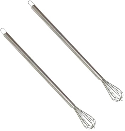 2 Stück Schneebesen Klein, Mini Schneebesens für Tassen, 26.5cm Handbuch Ballonschneebesen Klein, Multifunktional, Edelstahl Kleiner Schneebesens Set zum Mischen, Kochen, Schneebesen, Rühren, Schlagen