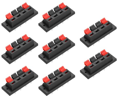 QUARKZMAN 6 STK 4-Wege Lautsprecher Feder Anschlussklemme Push Release Anschlussplatte Buchsenstecker Lautsprecherklemmenblock Lautsprecherverbindungsklemme Testklemme WP4-10 | Anschlussplatte Buchsenstecker Lautsprecherklemmenblock Lautsprecherverbindungsklemme Testklemme WP4-10