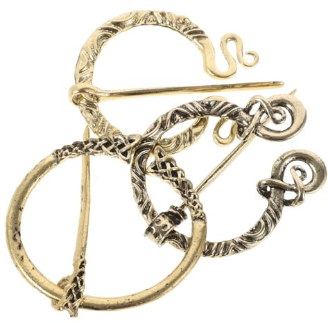 CALLARON 3 St Vintage Viking Brocher Medeltida Cloak Pins Scarf Shawl Accessoarer i Retro Design Robust Alloy Detaljer för Kläder Kostymer
