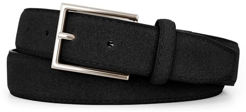 JasGood Wildleder Gürtel für Herren Business Ledergürtel 33mm Breit Freizeitgürtel Formelle Anzuggürtel Herrengürtel für Männer Jeans Hosen