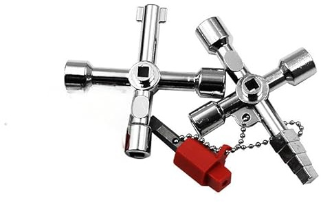 Verazquy Utility Key Kit, Multi-Functional Utilities Key for Electric Water Gas Meter Box Electric Elevator Universal Cross for Cabinet Panel Valve Tools