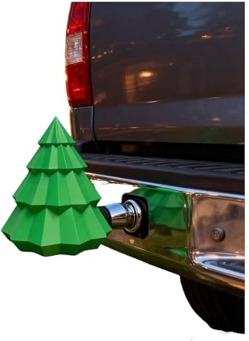 Anhängerkupplung Abdeckung Lustig, Weihnachtsbaum Helm Anhängerkupplung Schild, Anhängerkupplung Kappe Ø 50 mm für Anhänger PKW LKW RV Kunststoff Abdeckung Anhängerkupplung (Grün)