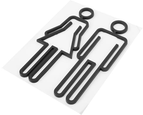 Beaupretty Toilettenschilder 1 Paar Metall Look Schwarz Selbstklebend für Damen Herren Wc Türschilder in Privathaushalten Hotels und Öffentlichen Bereichen