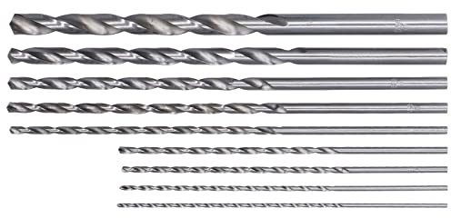 YWBL-WH 9Pcs Twist Drill Bit Set, High Speed Steel, Extra Long Drill Bits for Wood Plastic Metal, 150mm 200mm Length, Ideal for DIY and Professional Use