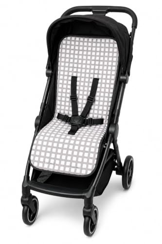 Colchoneta Silla Paseo Universal Verano, Funda Carrito Bebé 100% Algodón Transpirable, Antideslizante, Ajustable en Hombros y Cintura,