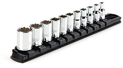 TEKTON 1/4 Inch Drive 12-Point Socket Set with Rail, 11-Piece (5/32-9/16 in.) | SHD90103