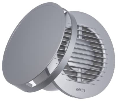 EUROPLAST Ø 100mm Extractor de Baño - Extractor de Aire Silencioso Plata - Ventilador de Pared para Cocina, Garaje, WC