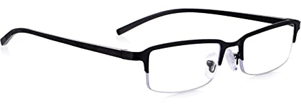 Read Optics 2.5 Herren-Lesebrille, rechteckige Halbrahmenbrille, mattschwarz mit Federscharnieren für Komfort und Passform