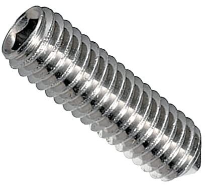 Grani in Acciaio Inox A2 DIN 913 | Viti Senza Testa Esagono Grano con cava esagonale ed estremità con punta conica | Set 10 Pezzi in Diverse Misure | Antiruggine (M4X8)