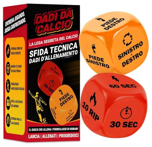 Tomatoys Dadi per Allenamento Calcio (2 pz) | Giochi Sportivi per Ragazzi | Allenamento Tecnico Indoor e Outdoor | Accessori per Ragazzi 8-12 Anni | Gioco di Abilità Divertente