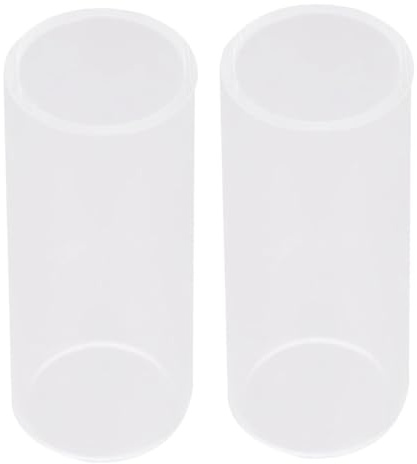 2Pcs Glass Guitar Slides, White 7x2. 2x2. 2cm Bottleneck Style for Players