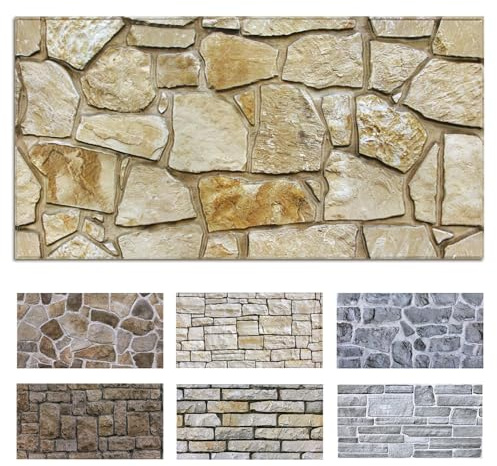 Commomy 12 Piezas Paneles de Pared 3D Efecto Piedra, 58 x 30 cm(2,08 m²)