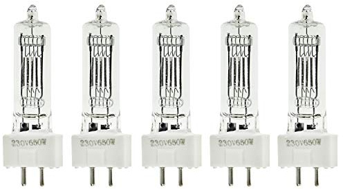 5 x Photo Studio Ampoule Halogène de Tungstène 650W GY9.5 Fresnel Vidéo Lumière Photographie Lumière Studio Eclairage Continu
